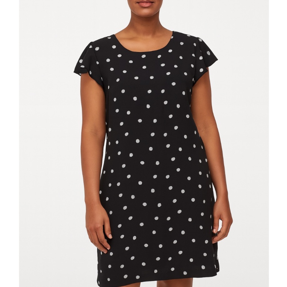 Adrienne Vittadini Black Dress with White Polka Dots